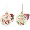 Lenox 896534 Mr. & Mrs. Mitten Ornaments, Set of 2, Christmas Ornament(Mr. & Mrs.)