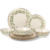 Lenox 897082 Holiday Dinnerware Place Setting Bowls, Set of 4, Christmas(12-Piece Dinnerware Set (Includes Pasta Bowls))