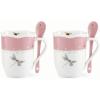 Lenox 897803 Butterfly Meadow Color Mugs With Spoons, Set Of 2, Pink