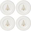 Lenox 897868 Federal Platinum Tree Accent Plates, Service For 4, Christmas Dishes, Dinnerware Set, Holiday