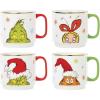 Lenox 898097 Merry Grinchmas Stackable Mugs, Service For 4, Assorted, Christmas, Drinkware Set, Holiday Glasses