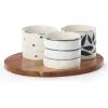 Lenox Blue Bay 4-Piece Snack Bowl & Tray Set, 2.10 LB