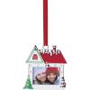 Lenox Christmas Tree Ornaments, House Frame Silverplated Ornament, Square Picture Frame, Red Ribbon for Hanging, Christmas Decor, Tree Decor, Family Picture Ornaments (Silver, 1-Piece, 2.5×2.75-Inch)