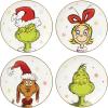 Lenox Dinnerware Set, Merry Grinchmas Accent Plates, Service for 4 Porcelain Accent plates, Microwave Safe and Dishwasher Safe, for Pasta, Salad and Dinner, Christmas Decoration (Assorted, 4 Pieces)