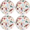 Lenox Dinnerware Set, Nutcracker Ballet Accent Plates, Service for 4 Porcelain Dinnerware, Microwave & Dishwasher Safe, Pasta, Salad and Dinner, Nutcracker Christmas Accent Plates (Assorted, 4 Piece)