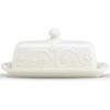 Lenox French Perle Covered Butter Dish, White –