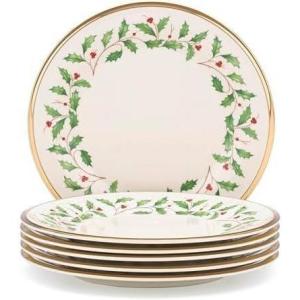 Lenox 893494 Holiday Luna Nesting Dinnerware Set, Christmas, Hosting(8″ (Pack of 6))