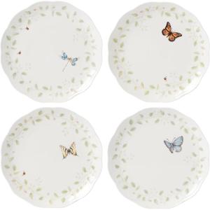 Lenox 894543 Butterfly Meadow Vines 4-Piece Rice Bowl Set(Dinner Plates  Set of 4)