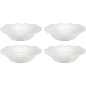 Lenox 895710 French Perle Bead All-Purpose Bowls, Set Of 4 White(Pasta Bowls  Set of 4)