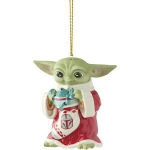 Lenox 895920 Grogu’s Holiday Hover Pram Ornament, Christmas(Grogu with Stocking)