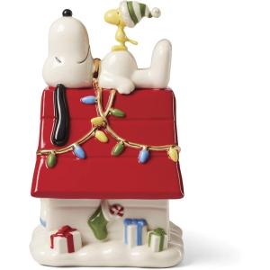 Lenox 896324 Snoopy Christmas Covered Candy Dish, Holiday Hosting