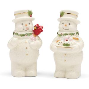 Lenox 896361 Happy Holly Days Snowmen Salt & Pepper Set, 2-Piece, Ivory, Christmas & Holiday Hosting