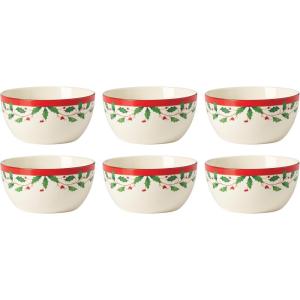 Lenox 897082 Holiday Dinnerware Place Setting Bowls, Set of 4, Christmas(Dessert Bowls  Set of 6)