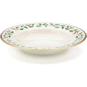 Lenox 897082 Holiday Dinnerware Place Setting Bowls, Set of 4, Christmas(Pasta/Rimmed Soup Bowl)