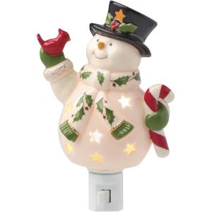 Lenox 897958 Happy Holly Days Snowman Night Light, Christmas Decorations, Decor