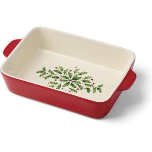 Lenox 898050 Holiday Rectangular Baking Dish, Medium, Christmas, Festive Kitchen Decor