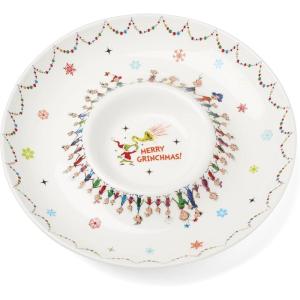 Lenox 898096 Merry Grinchmas Chip & Dip Bowl, Christmas Dishes, Festive Holiday Serveware