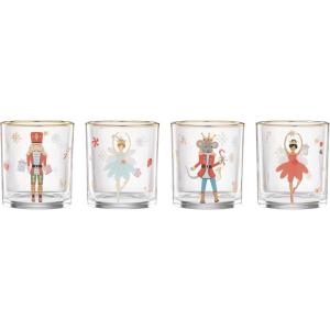 Lenox 898402 Nutcracker Ballet Double Old Fashioned Glasses, Set of 4, Christmas, Cocktail Glass, Holiday Whiskey