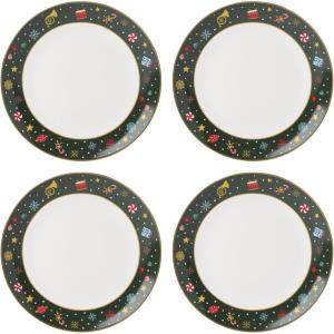 Lenox Dinnerware Set, Nutcracker Ballet Dinner Plate, Service for 4, Porcelain Plates, Microwave & Dishwasher Safe, Pasta & Salad, Christmas Decor, Christmas Nutcracker Theme (Multicolor, 4 Pieces)