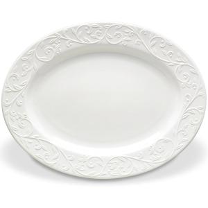 Lenox Opal Innocence Carved Large Oval Platter -,White(4.20 LB (Pack of 6))