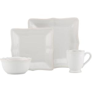 Lenox White French Perle Bead Square 4Pc Place Setting, 6.90 LB