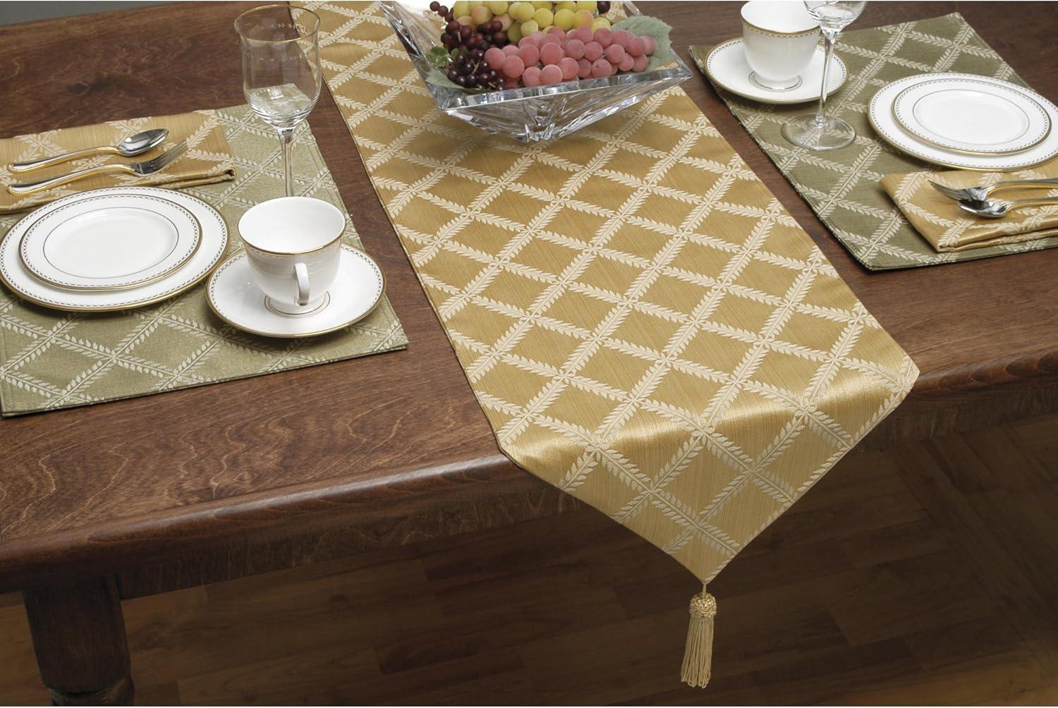 imageLenox Laurel Leaf 70 Round Tablecloth IvoryPlatinum