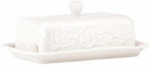 imageLenox Opal Innocence Carved Butter Dish White