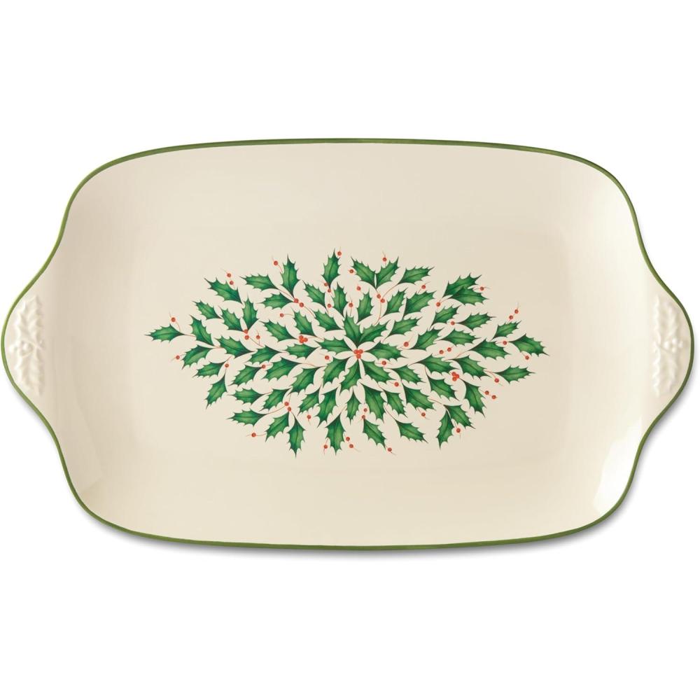 imageLenox 886163 Holiday Large Porcelain Serving Turkey Platter Christmas Hosting