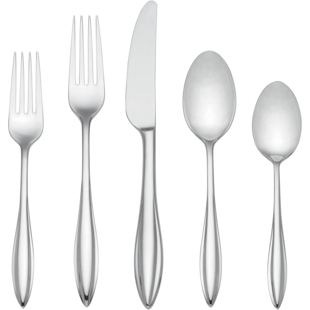 imageLenox Stratton Flatware Set Silver 65 PieceSculpt