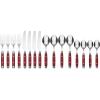 Cambridge Silverware Set, Jubilee Red 16-Piece Flatware Set, Red Thick Handles, Service For 4, Stainless Steel, Dishwasher Safe, Knives Spoons Forks, Home & Kitchen Utensils Set (Red/Silver, 16 Piece)(Red)