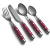 Cambridge Silverware Set, Jubilee Red 16-Piece Flatware Set, Red Thick Handles, Service For 4, Stainless Steel, Dishwasher Safe, Knives Spoons Forks, Home & Kitchen Utensils Set (Red/Silver, 16 Piece)(Red)