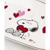 Lenox Home and Kitchen, Peanuts Snoopy Valentines Hors D’Oeuvres Tray, Porcelain Material, Serving Tray, Dishwasher and Microwave Safe, Valentines Day (White, 1 Piece, 13.75 Inch L X 7.7 Inch W)