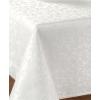 Lenox Opal Innocence 60” x 84” White Rectangle Tablecloth – Machine Washable, Wrinkle-Resistant, Table Cover(Platinum)