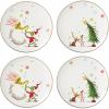 Lenox 894166 Merry Grinchmas 4-Piece Assorted Accent Plate Set, Christmas Drinkware, Holiday Hosting