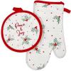 Lenox Bayberry Peace & Joy Oven Mit and Pot Holder 2 Piece Set