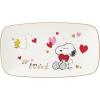 Lenox Home and Kitchen, Peanuts Snoopy Valentines Hors D’Oeuvres Tray, Porcelain Material, Serving Tray, Dishwasher and Microwave Safe, Valentines Day (White, 1 Piece, 13.75 Inch L X 7.7 Inch W)