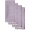 Linen Lenox French Perle Cloth Napkins – Reusable Dinner Napkins – Machine Washable – Set of 4 – Natural Violet(Natural Violet)