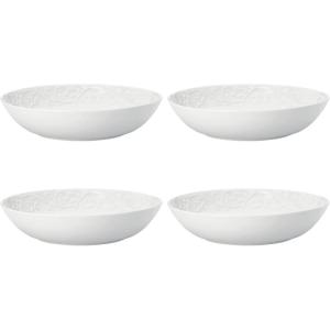 Lenox 895726 Opal Innocence Carved Pasta Bowls, Set Of 4, Service For 4, 2 x 9-Inch Diameter