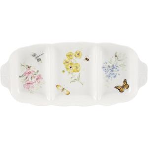 Lenox Butterfly Meadow 3 Part Divided Serving Tray, 2.30 LB