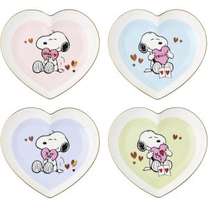Lenox Dinnerware Set, Snoopy Valentine’s Day Heart Accent Plates Set, Service For 4, Porcelain Plates With Gold Accents, Dishwasher And Microwave Safe, Dishes, Home And Kitchen (Assorted, 4 Pieces)