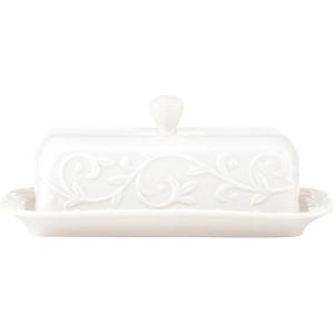 Lenox Opal Innocence Carved Butter Dish, White –