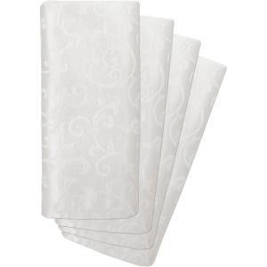 Lenox Opal Innocence Cloth Napkins – Reusable Dinner Napkins – Machine Washable – Set of 4 – White(White)