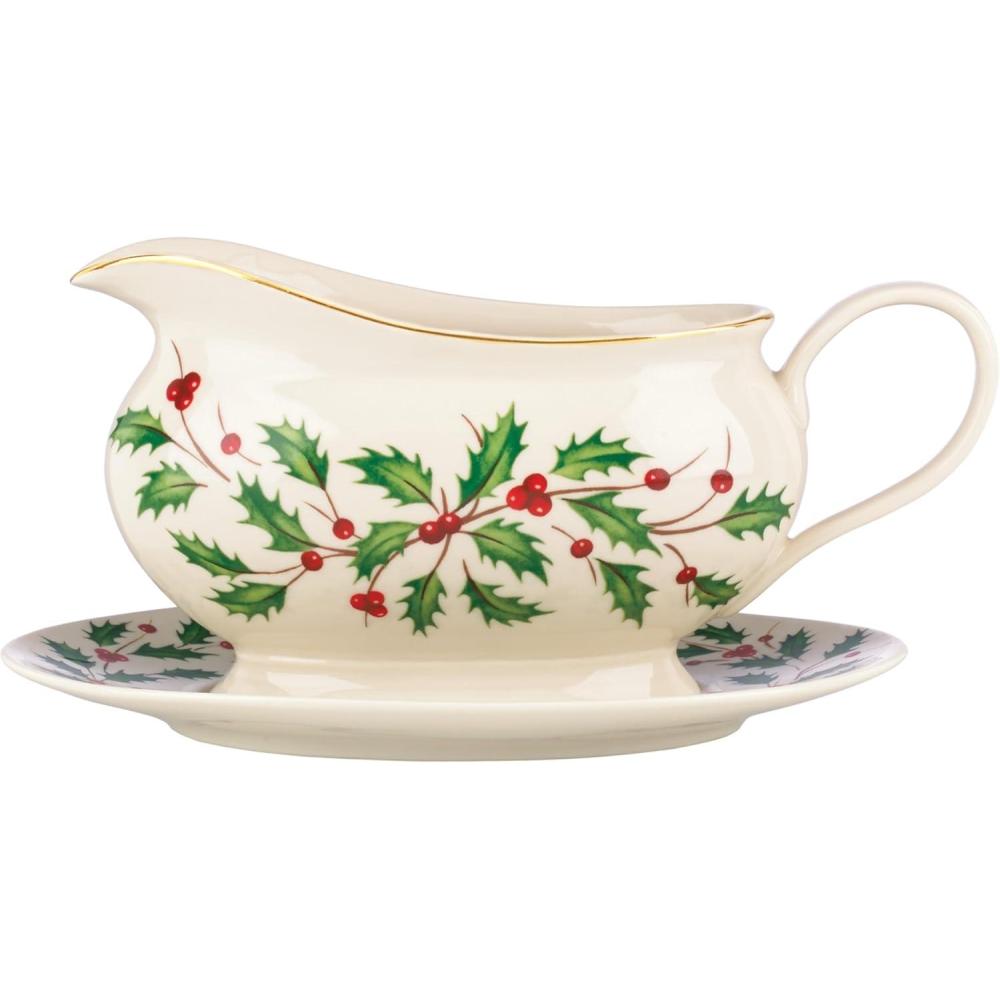 imageLenox 843318 Holiday Gravy Boat and Stand Christmas Hosting