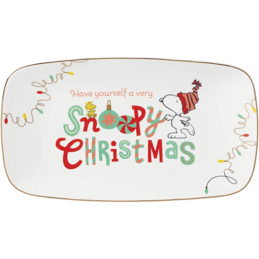 imageLenox 896636 Snoopy Christmas Hors Doeuvres Tray