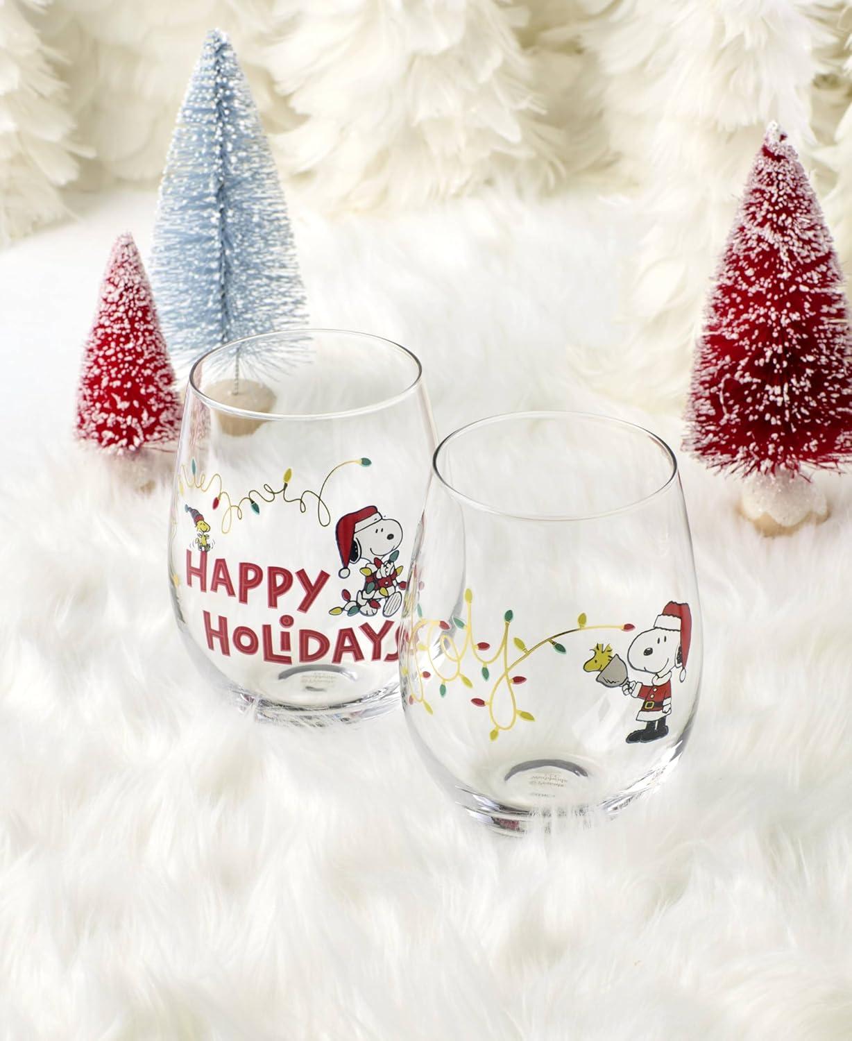 imageLenox 896894 Snoopy Christmas Glass Tumblers Set of 4 Assorted