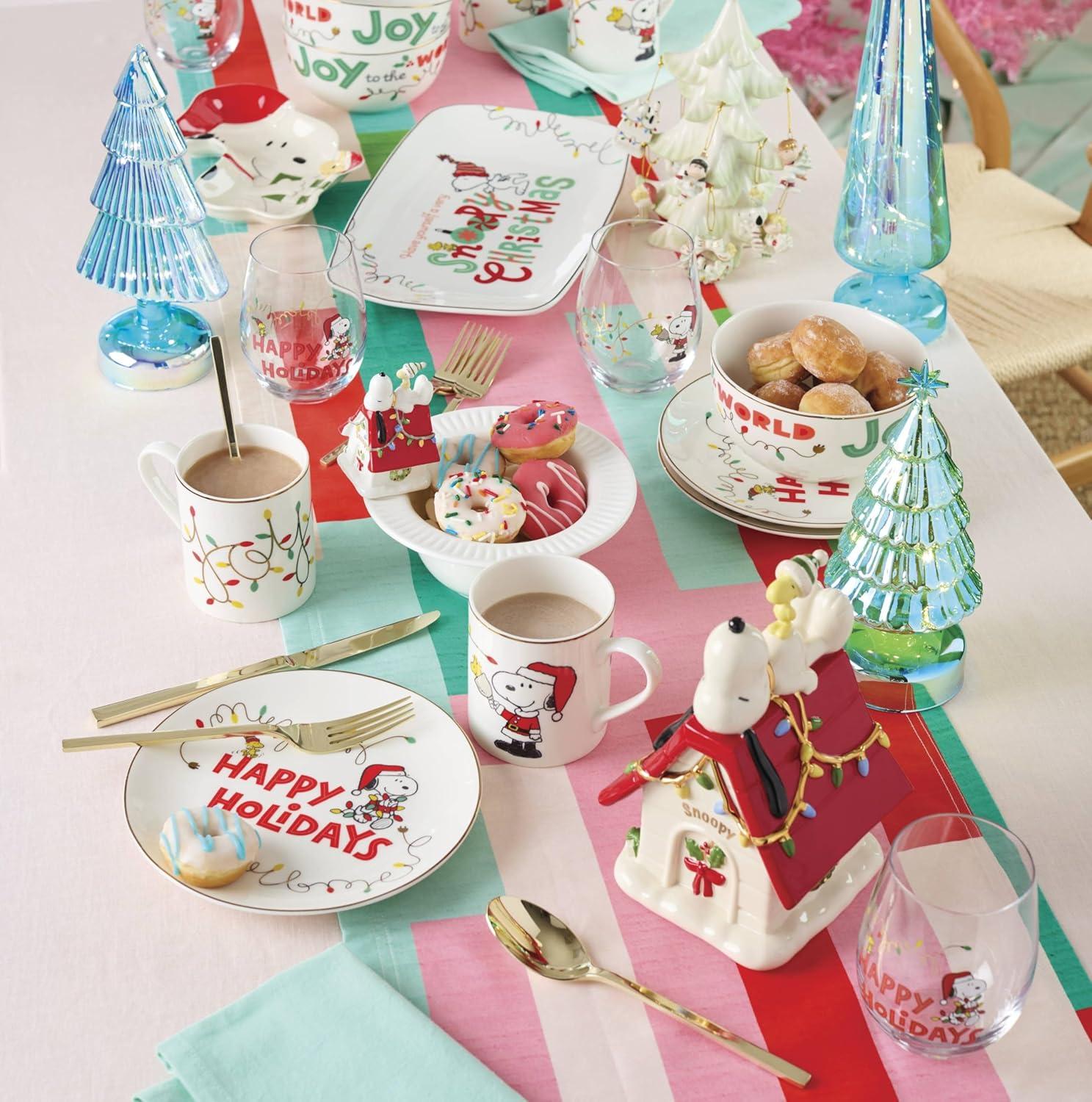 imageLenox 896894 Snoopy Christmas Glass Tumblers Set of 4 Assorted