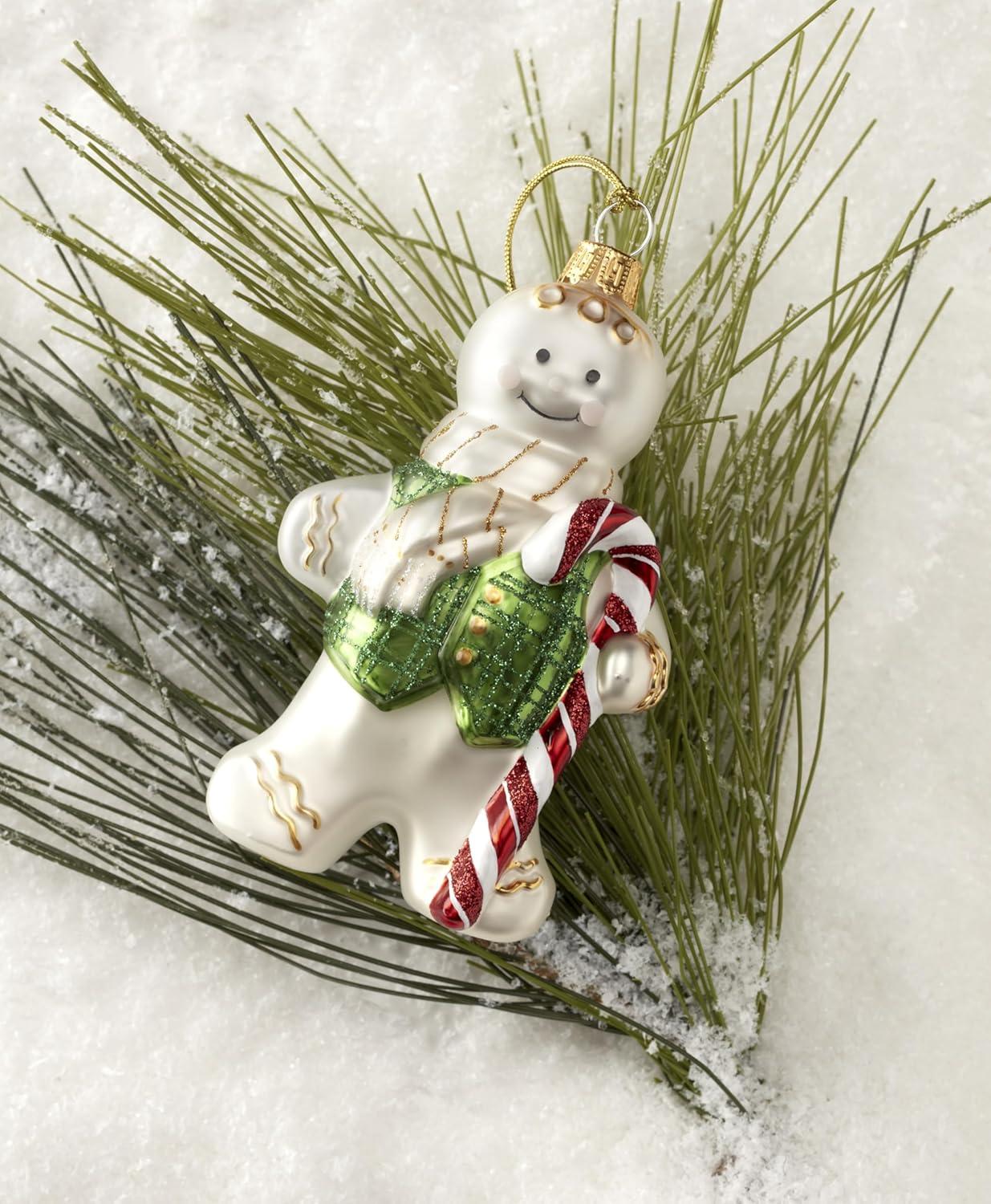 imageLenox 898510 2025 Blown Glass Gingerbread Ornament Christmas Holiday Decorations