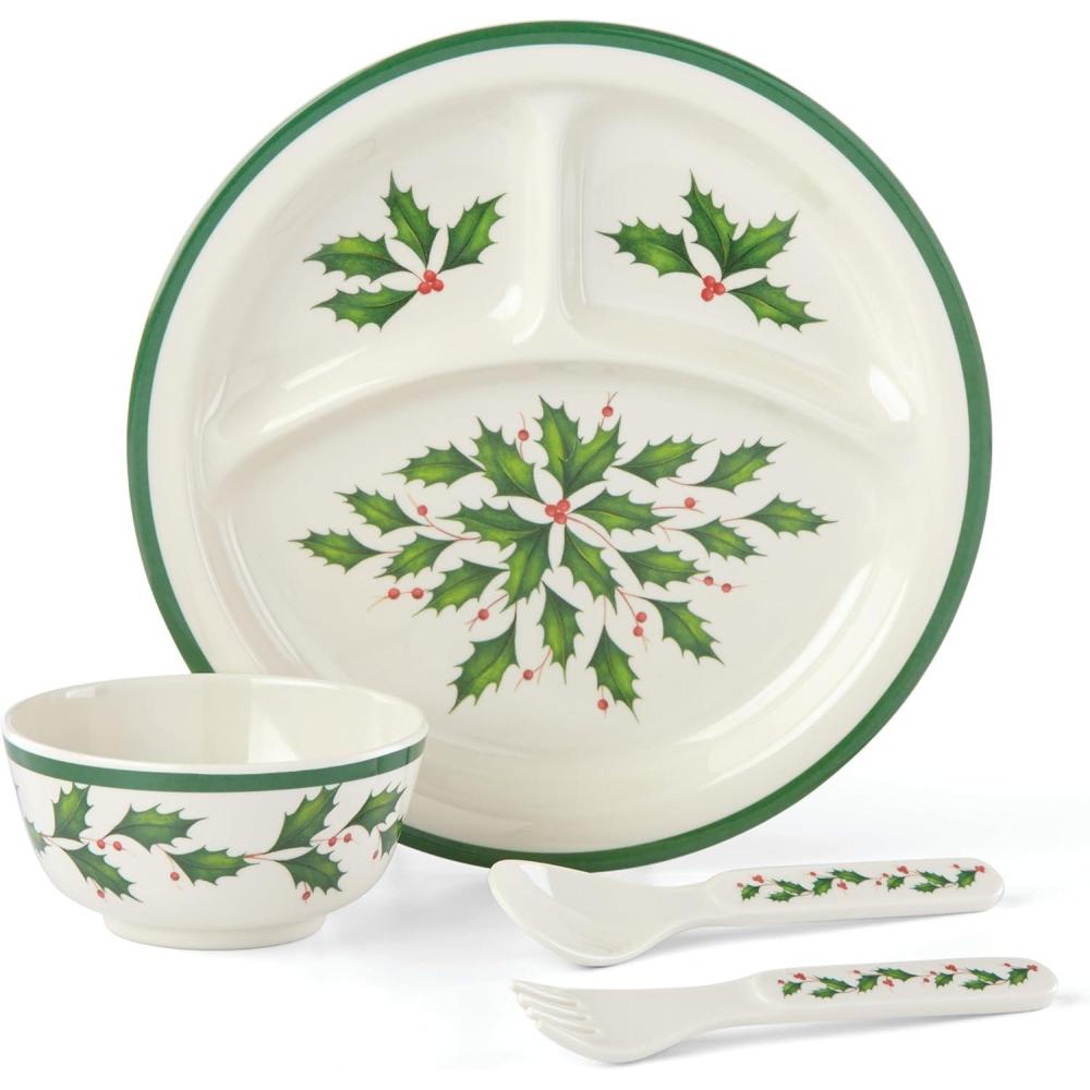 imageLenox 885787 HolidayChildrens 4Piece DinnerSet Christmas Dinnerware Hosting