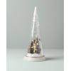 Lenox 895174 Lit Christmas Cone with North Pole Snowman Scene, Holiday Decor