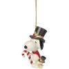 Lenox Ornaments, Snoopy & Woodstock with Candy Cane Ornament, Porcelain Material, Gold Cord for Tree Decoration, Christmas Decorations, Christmas Ornaments, Snoopy Design, Winter Decor (1 Piece)